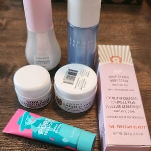 Luxury Skincare minis/travel Bundle, Kiehls Glow Recipe FAB Benefit Farmacy 6 pc